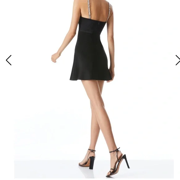 Alice + Olivia Sutton Embellished Satin Minidress Size 6